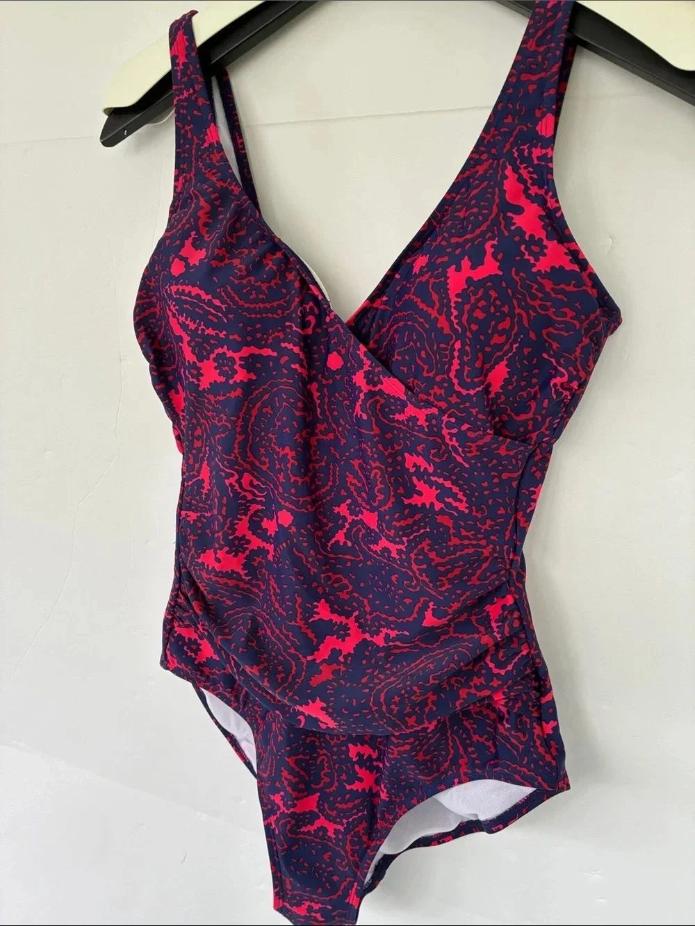 Boden Paisley One-Piece Swimsuit with V-Neck 8R